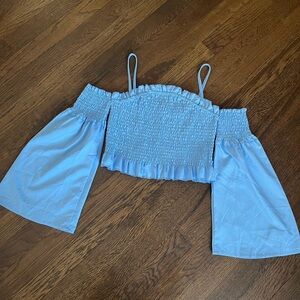 Light Blue Off-Shoulder Top